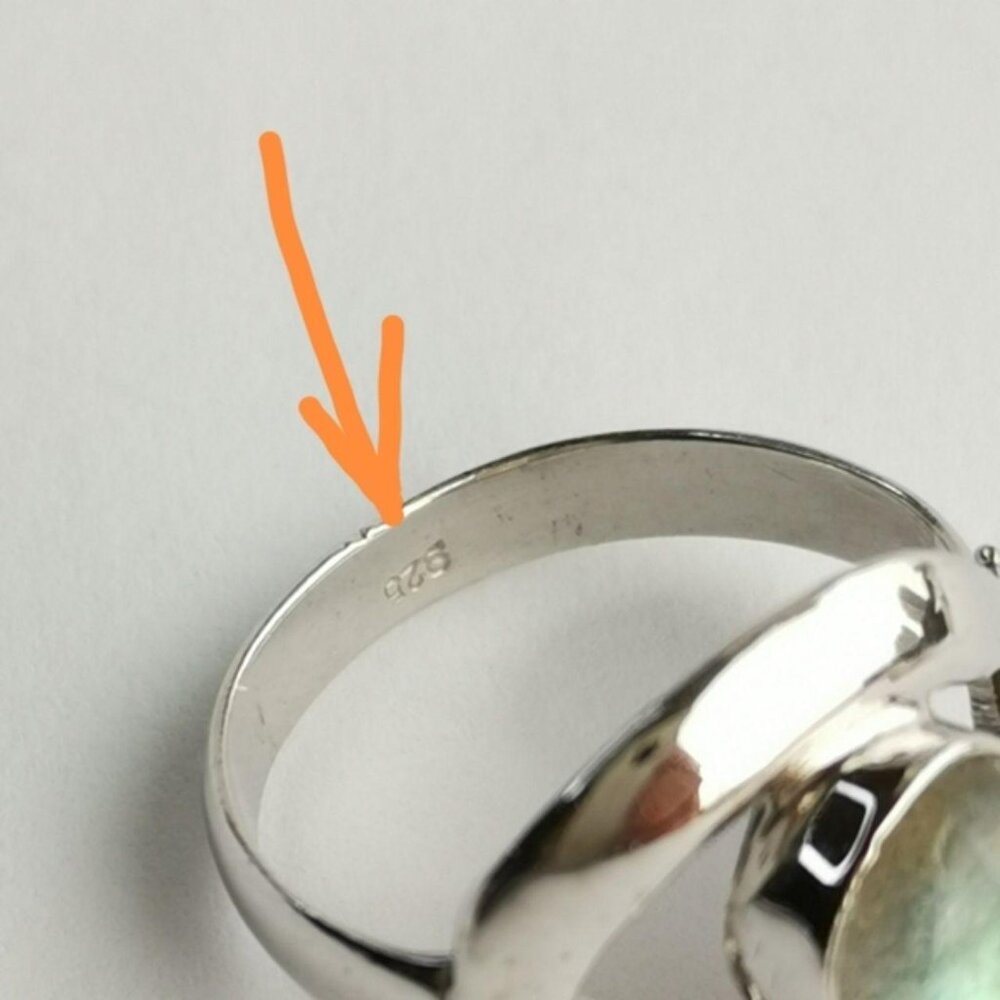 Pastel Green Labradorite Sterling Silver Ring Size 6.5 - Picture 3 of 5